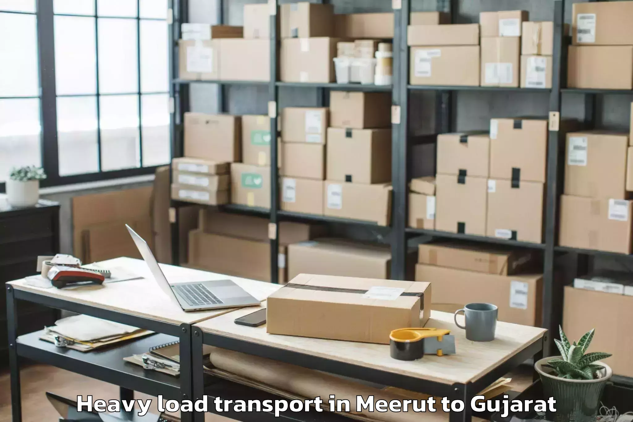 Expert Meerut to Mehsana Heavy Load Transport